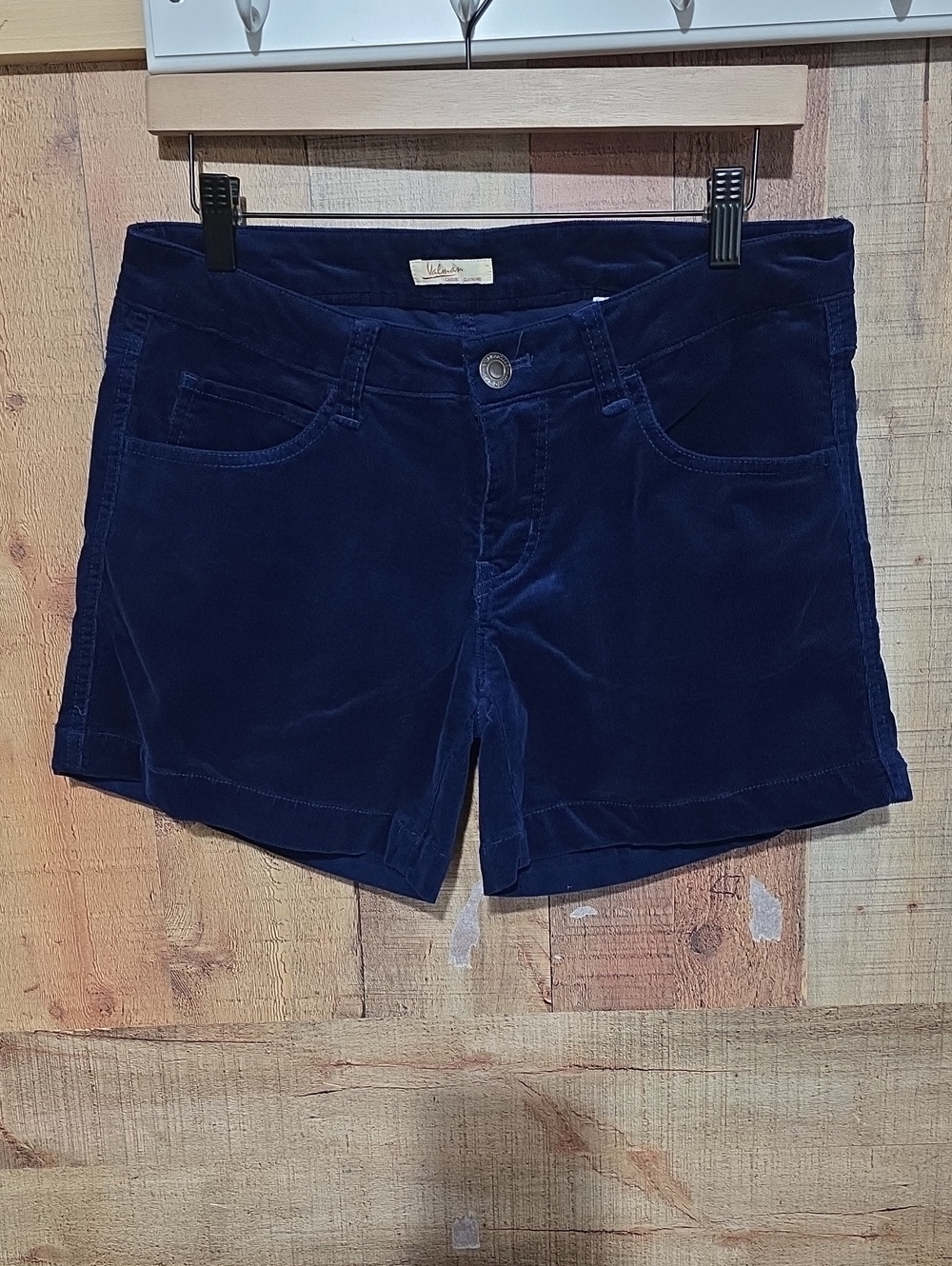 Women’s Navy Blue Corduroy Jean Shorts